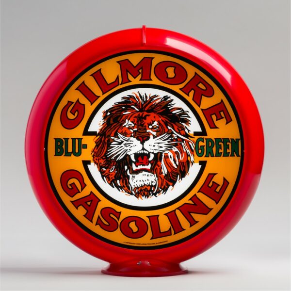 Gilmore Blu-Green 13.5" Gas Pump Globe with red plastic body