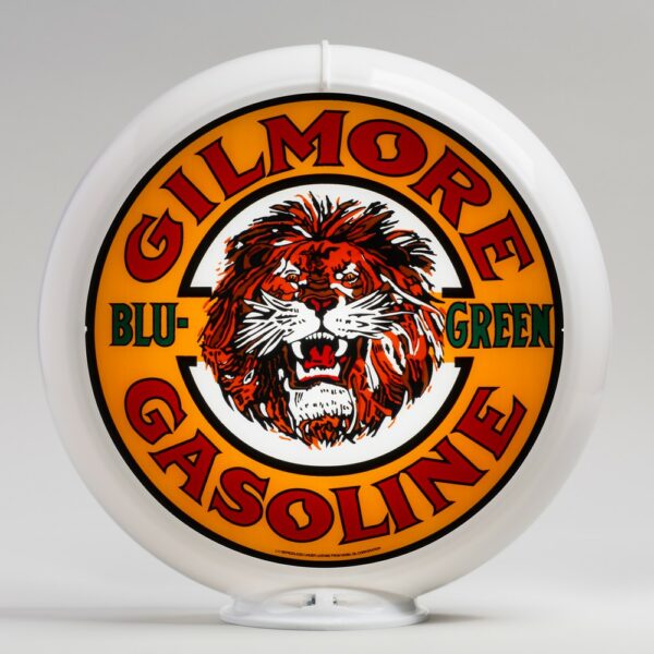 Gilmore Blu-Green 13.5" Gas Pump Globe with white plastic body