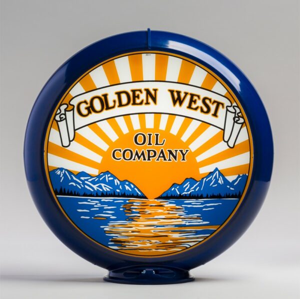 Golden West Oil 13.5" Gas Pump Globe dark blue plastic body