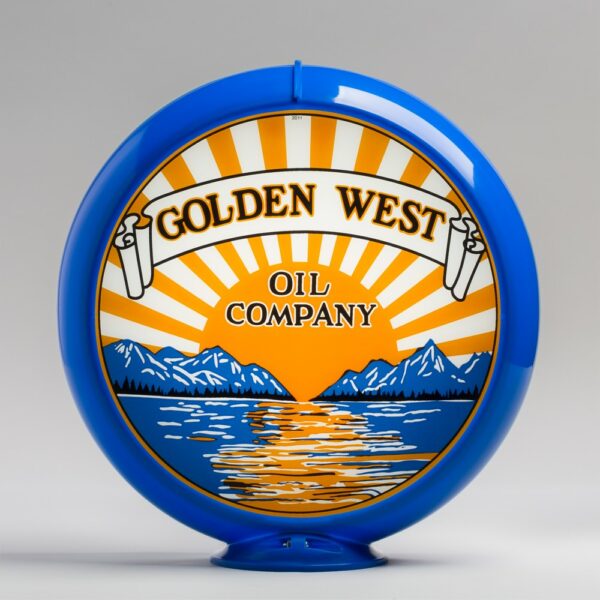 Golden West Oil 13.5" Gas Pump Globe light blue plastic body