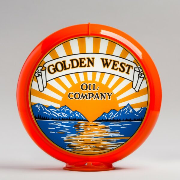 Golden West Oil 13.5" Gas Pump Globe orange plastic body