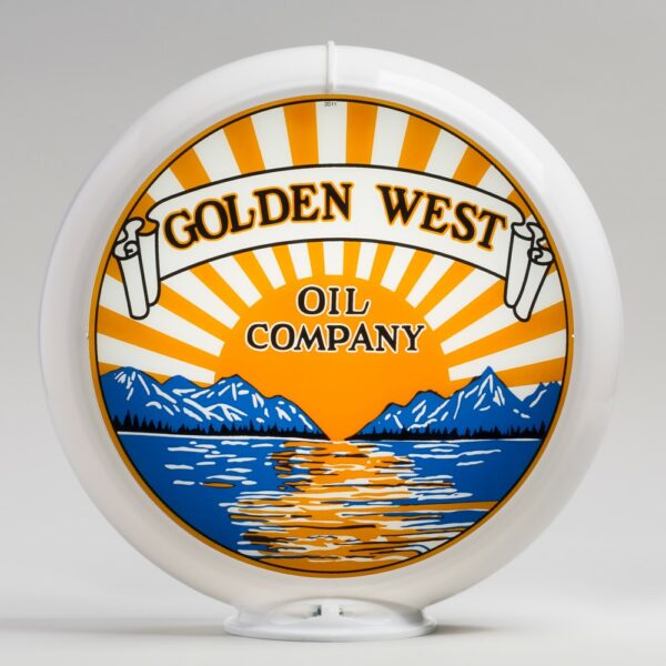 Golden West Oil 13.5" Gas Pump Globe white plastic body