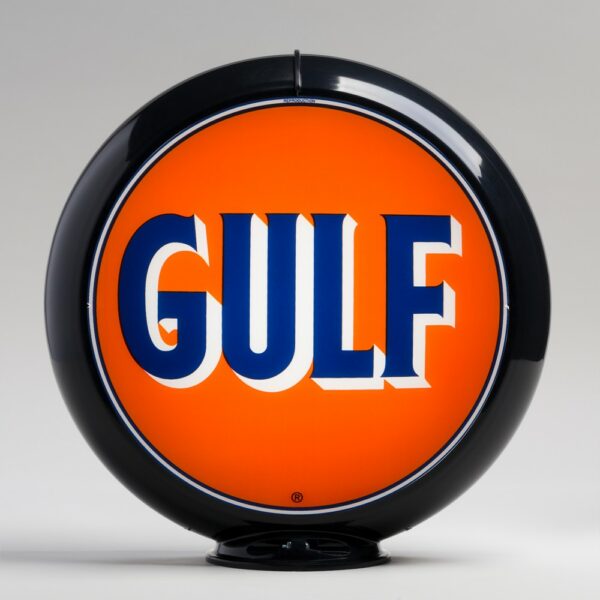 Gulf 13.5" Gas Pump Globe with black plastic body