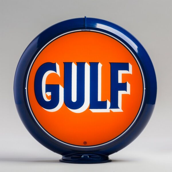 Gulf 13.5" Gas Pump Globe with dark blue plastic body