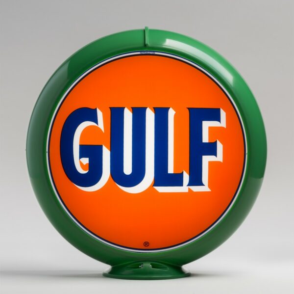 Gulf 13.5" Gas Pump Globe with green plastic body