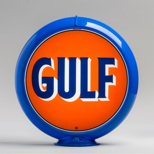 Gulf 13.5" Gas Pump Globe with light blue plastic body