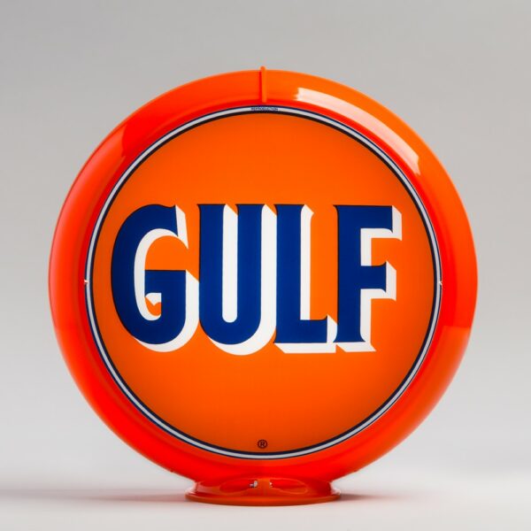 Gulf 13.5" Gas Pump Globe with orange plastic body