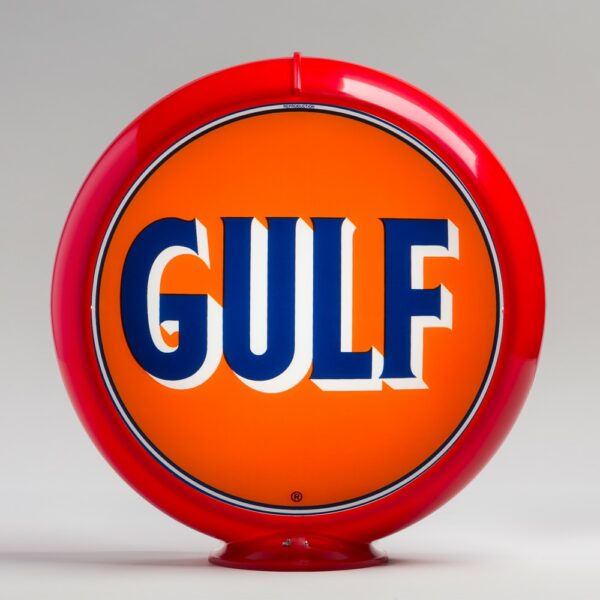 Gulf 13.5" Gas Pump Globe with red plastic body