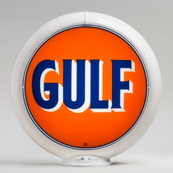 Gulf 13.5" Gas Pump Globe with white plastic body