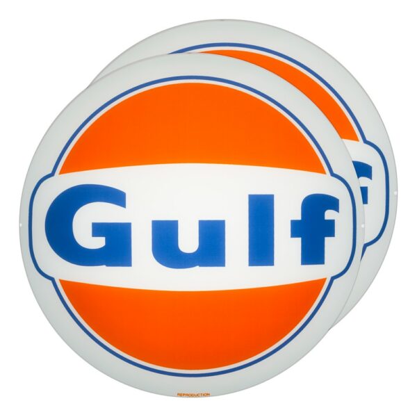 Gulf 1960 Logo 13.5" Gas Pump Globe lens pair