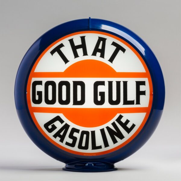 That Good Gulf 13.5" Gas Pump Globe with dark blue plastic body