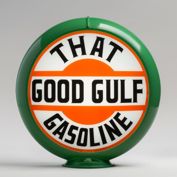 That Good Gulf 13.5" Gas Pump Globe with green plastic body