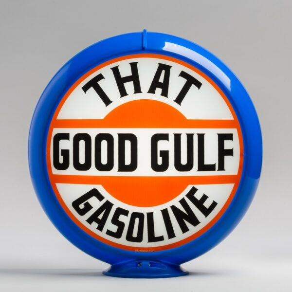 That Good Gulf 13.5" Gas Pump Globe with light blue plastic body