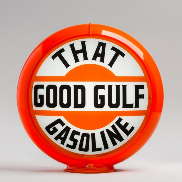 That Good Gulf 13.5" Gas Pump Globe with orange plastic body