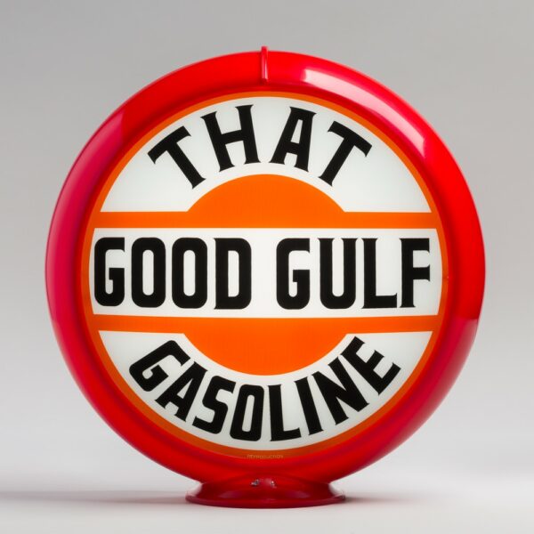 That Good Gulf 13.5" Gas Pump Globe with red plastic body