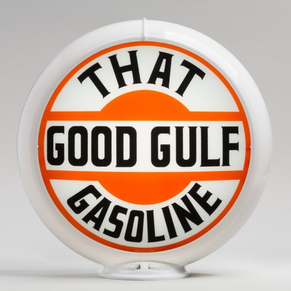 That Good Gulf 13.5" Gas Pump Globe with white plastic body