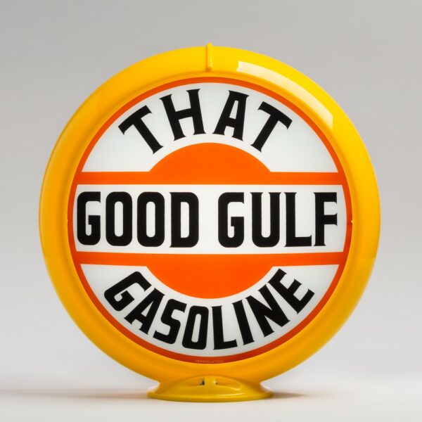 That Good Gulf 13.5" Gas Pump Globe with yellow plastic body