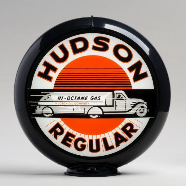Hudson 13.5" Gas Pump Globe with black plastic body