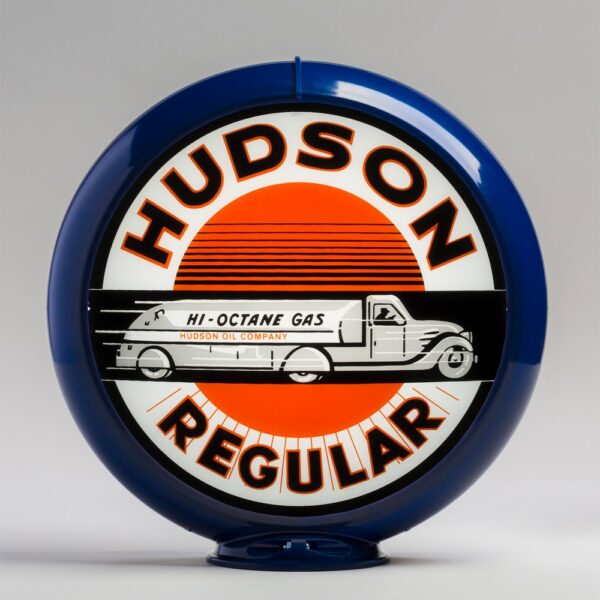 Hudson 13.5" Gas Pump Globe with dark blue plastic body
