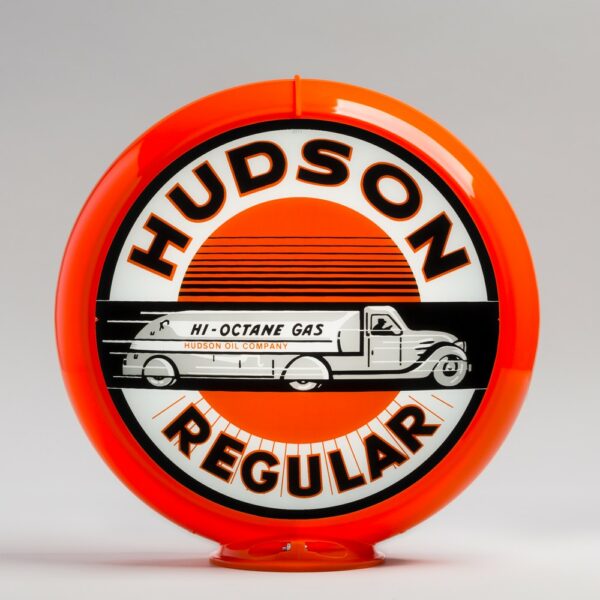 Hudson 13.5" Gas Pump Globe with orange plastic body