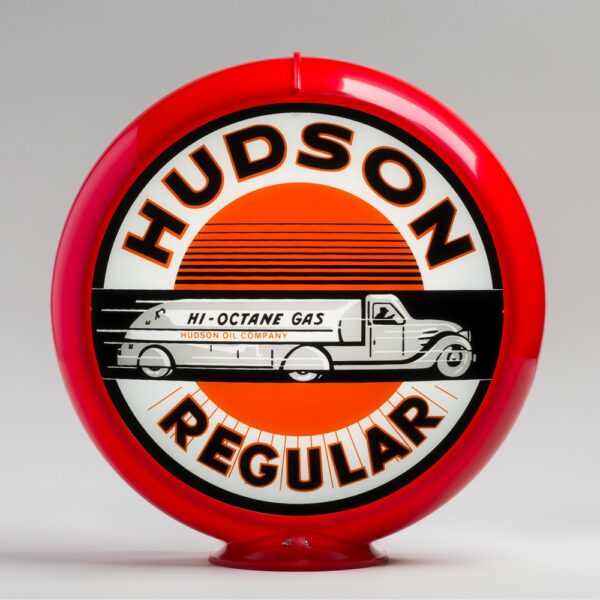 Hudson 13.5" Gas Pump Globe with red plastic body