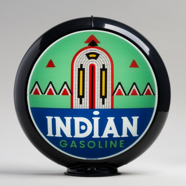 Indian (Deco) 13.5" Gas Pump Globe with black plastic body