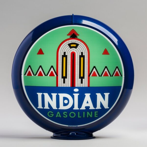 Indian (Deco) 13.5" Gas Pump Globe with dark blue plastic body