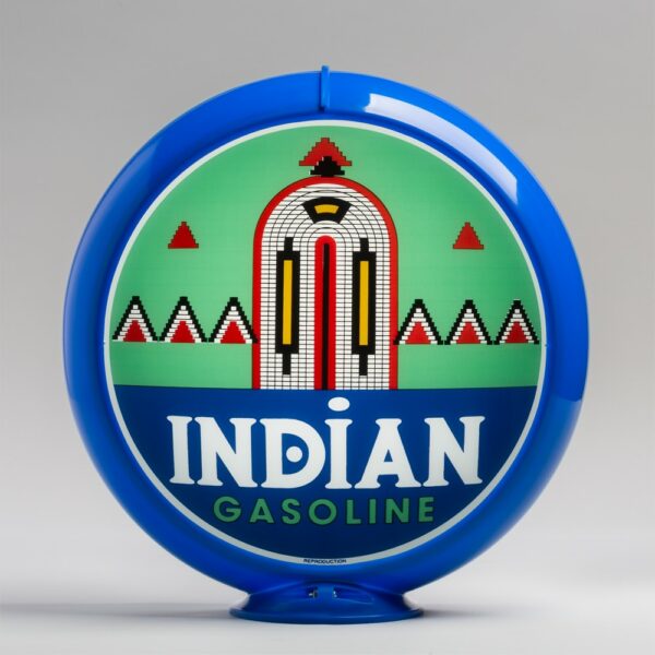 Indian (Deco) 13.5" Gas Pump Globe with light blue plastic body