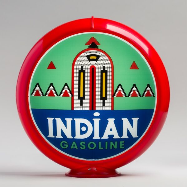 Indian (Deco) 13.5" Gas Pump Globe with red plastic body