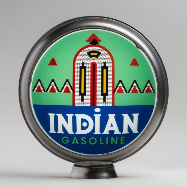 Indian (Deco) 13.5" Gas Pump Globe with unpainted steel body