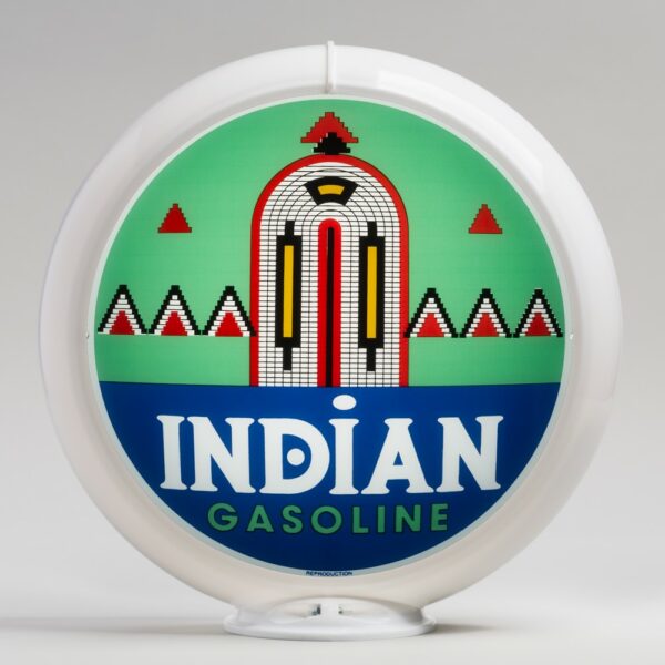 Indian (Deco) 13.5" Gas Pump Globe with white plastic body
