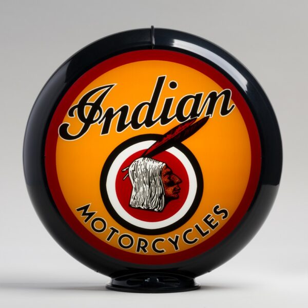 Indian Motorcycle 13.5" Gas Pump Globe with black plastic body