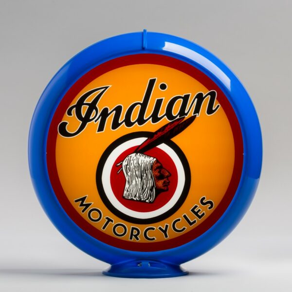 Indian Motorcycle 13.5" Gas Pump Globe with light blue plastic body