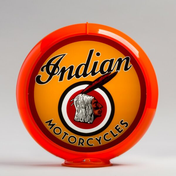 Indian Motorcycle 13.5" Gas Pump Globe with orange plastic body