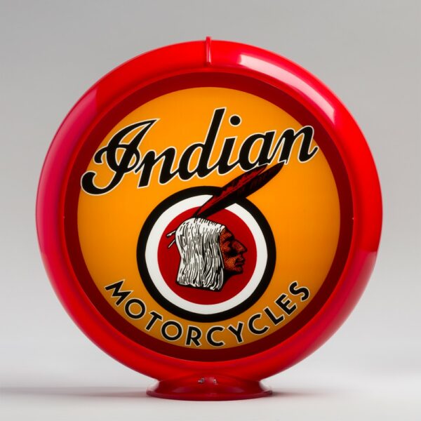 Indian Motorcycle 13.5" Gas Pump Globe with red plastic body