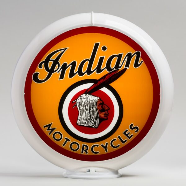 Indian Motorcycle 13.5" Gas Pump Globe with white plastic body