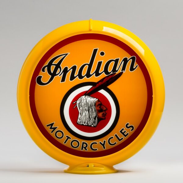 Indian Motorcycle 13.5" Gas Pump Globe with yellow plastic body