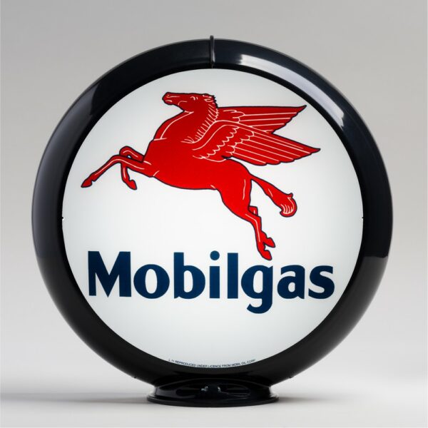 Mobilgas 13.5" Gas Pump Globe with black plastic body