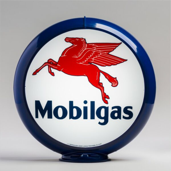 Mobilgas 13.5" Gas Pump Globe with dark blue plastic body