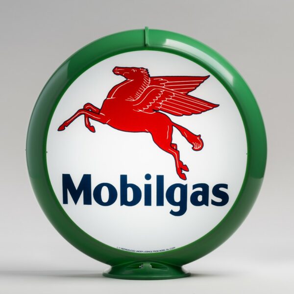 Mobilgas 13.5" Gas Pump Globe with green plastic body