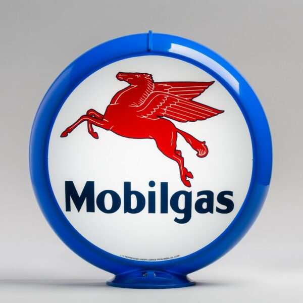 Mobilgas 13.5" Gas Pump Globe with light blue plastic body