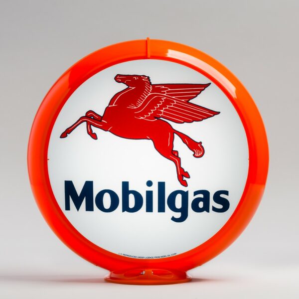 Mobilgas 13.5" Gas Pump Globe with orange plastic body