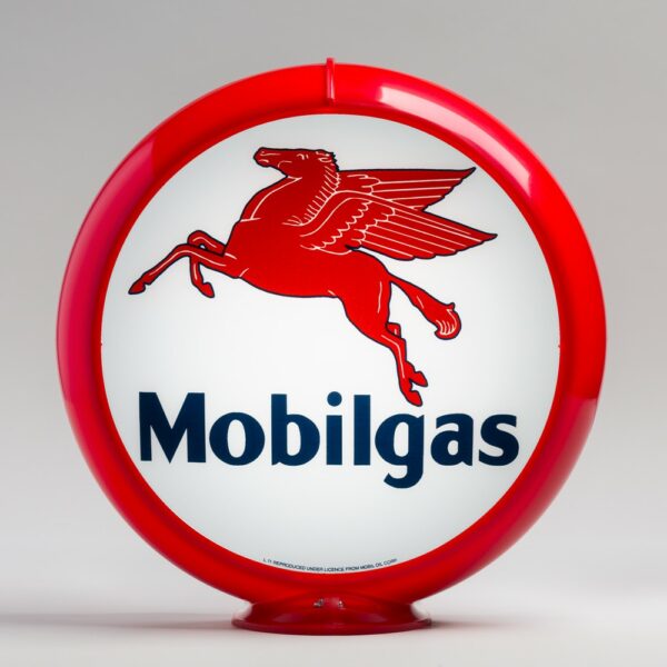 Mobilgas 13.5" Gas Pump Globe with red plastic body