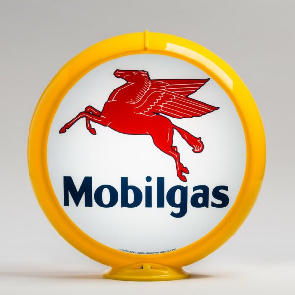 Mobilgas 13.5" Gas Pump Globe with yellow plastic body