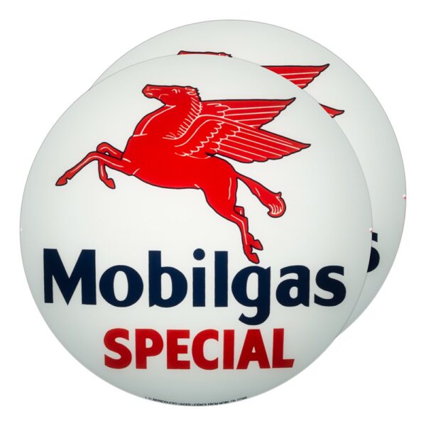 Mobilgas Special 13.5" Gas Pump Globe lens pair