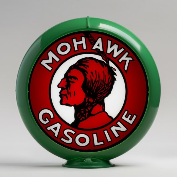 Mohawk Gasoline 13.5" Gas Pump Globe with green plastic body