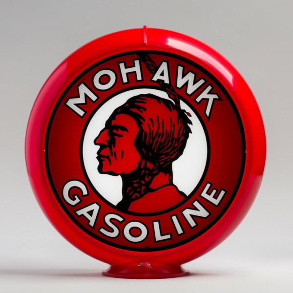 Mohawk Gasoline 13.5" Gas Pump Globe with red plastic body