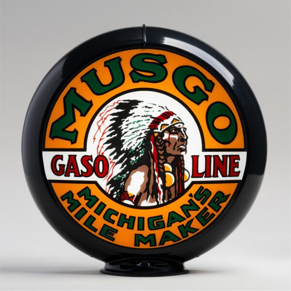 Musgo 13.5" Gas Pump Globe with black plastic body
