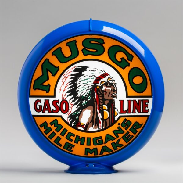 Musgo 13.5" Gas Pump Globe with light blue plastic body