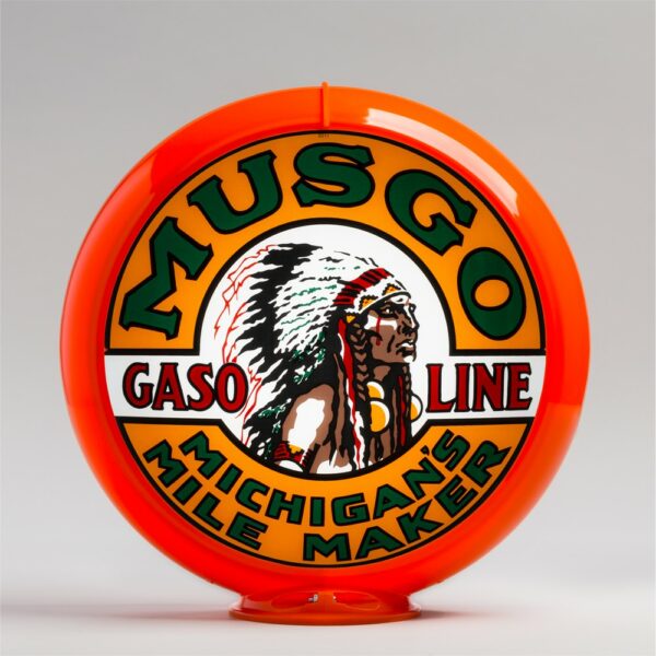 Musgo 13.5" Gas Pump Globe with orange plastic body